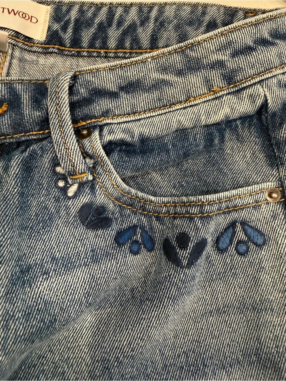 Anthropologie Driftwood Elaine Doily Daisy High Rise Barrel Jeans W28 Never Worn - Picture 3 of 6